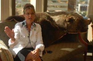 Sarah Palin with her bear. Awe, how cute.